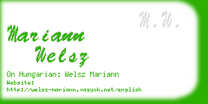 mariann welsz business card